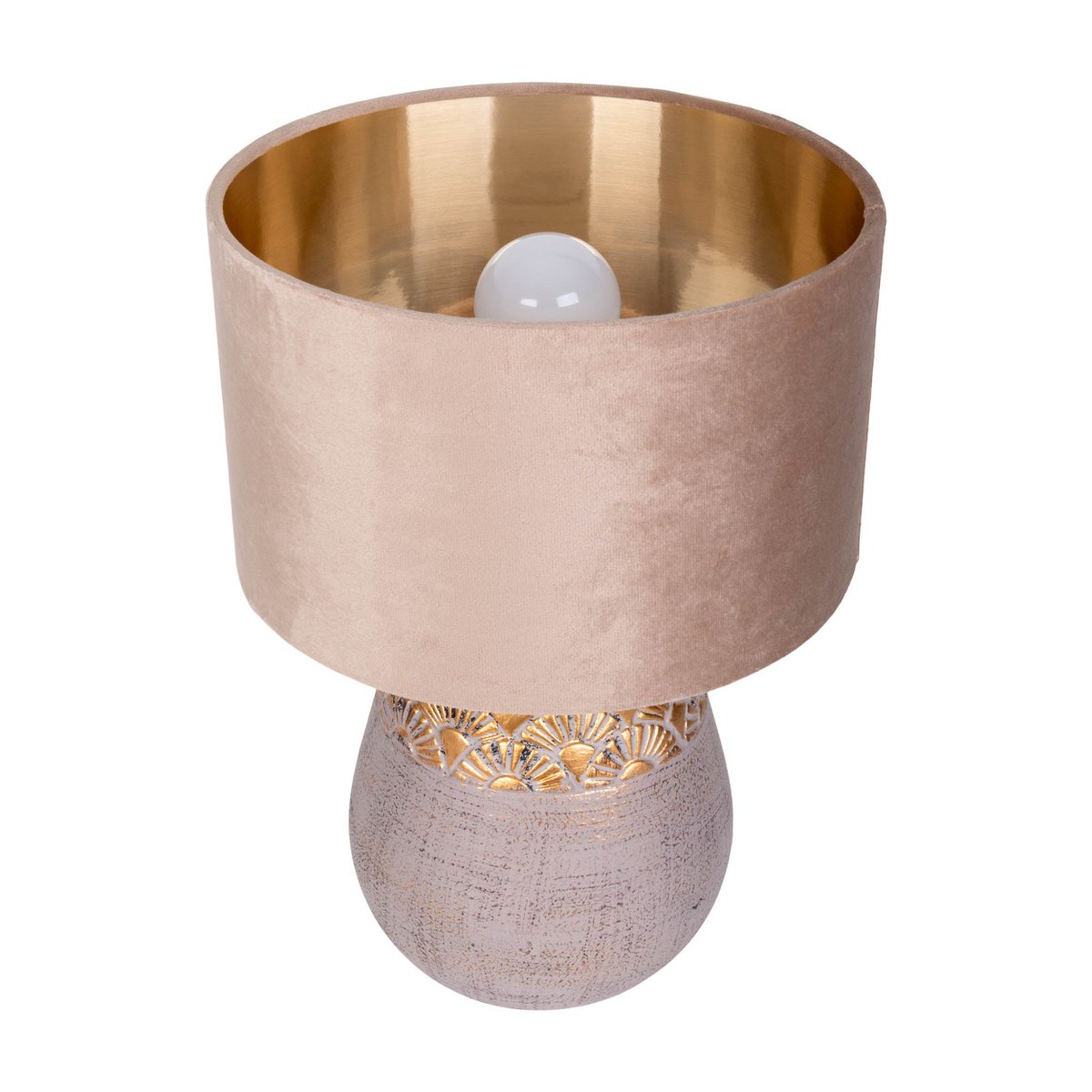 Keramische Tafellamp Bronco Beige/Goud - 39 cm (E14)
