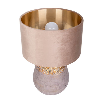 Keramische Tafellamp Bronco Beige/Goud - 39 cm (E14)