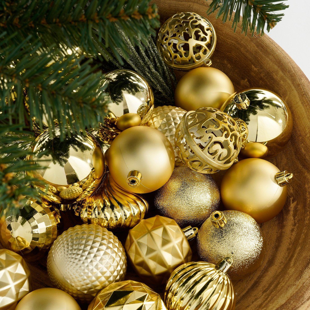 Kerstballen Gerecycled Polystyreen Goud (60 stuks) - Ø 7 cm