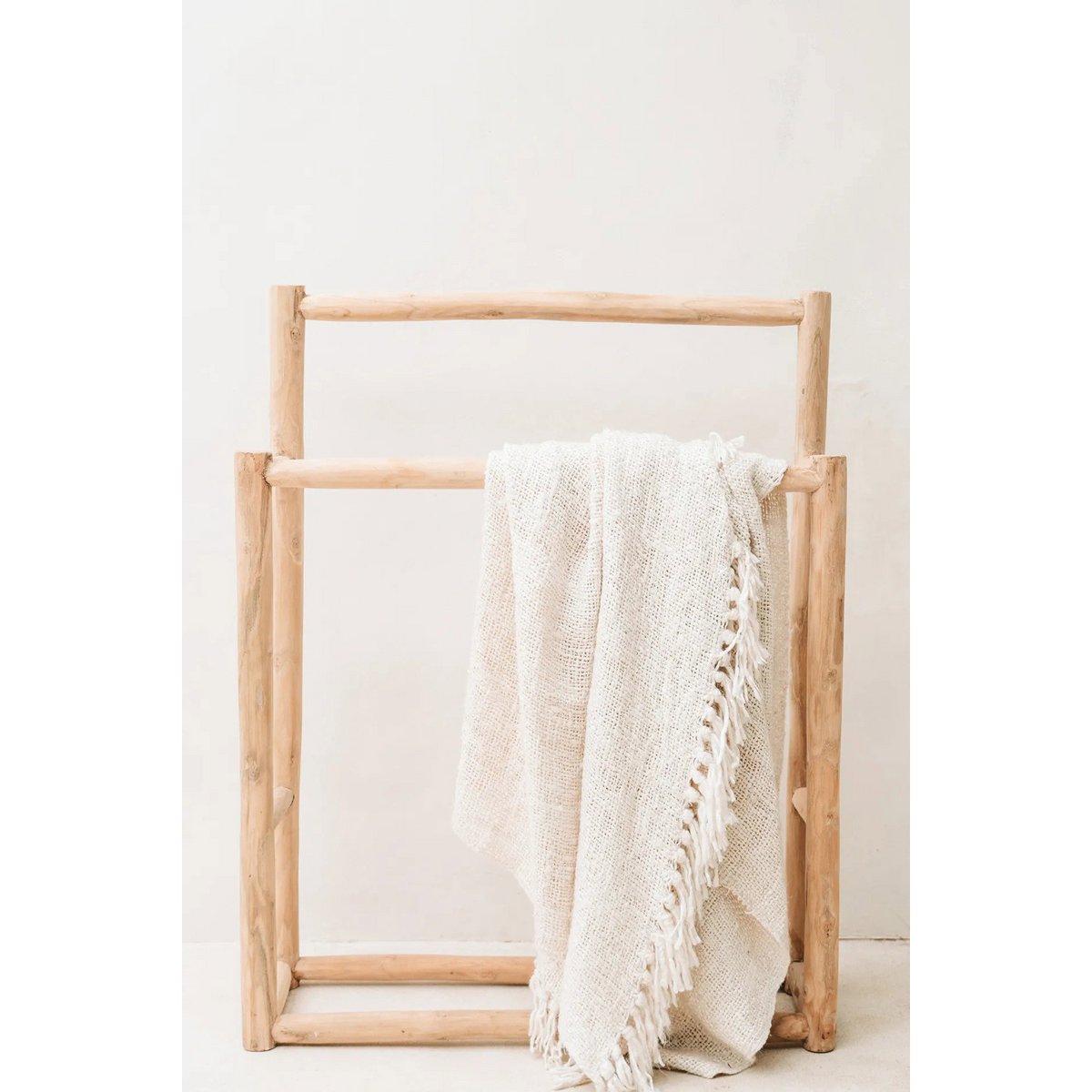 Katoenen plaid S'il vous plaid crème