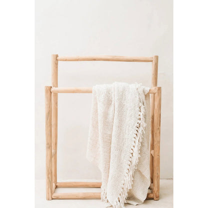 Katoenen plaid S'il vous plaid crème