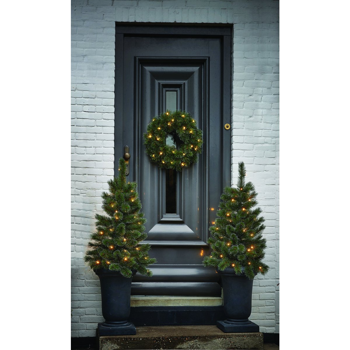 Kerstkrans Glendon Verlicht Groen - Ø 60 cm