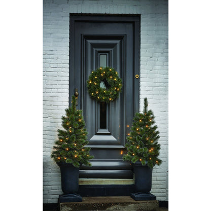 Kerstkrans Glendon Verlicht Groen - Ø 60 cm