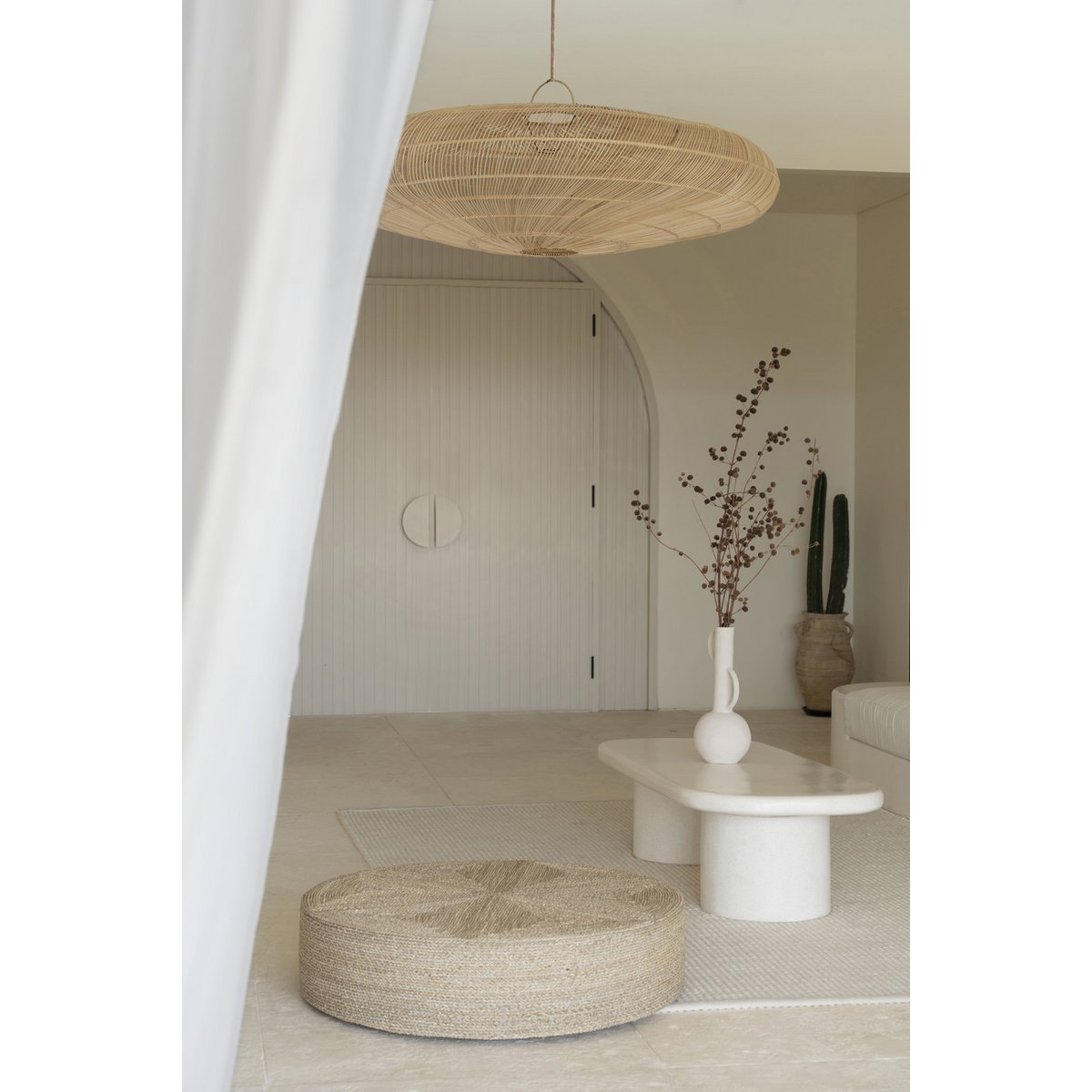 Zeegras poef XL naturel 100 cm