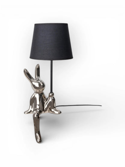 Keramische Tafellamp Helge Zwart/Zilver - 45 cm (Ø 18 cm)