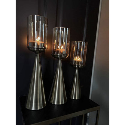 Glazen kandelaar goud L - 50 cm