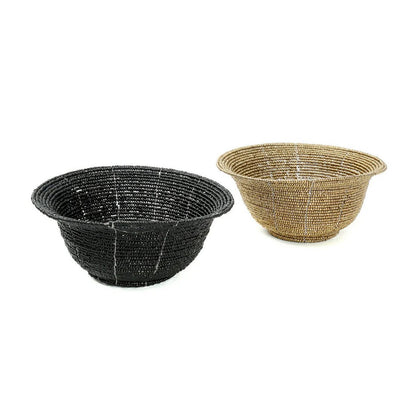 Kralen mand The beaded bowl low zwart - S