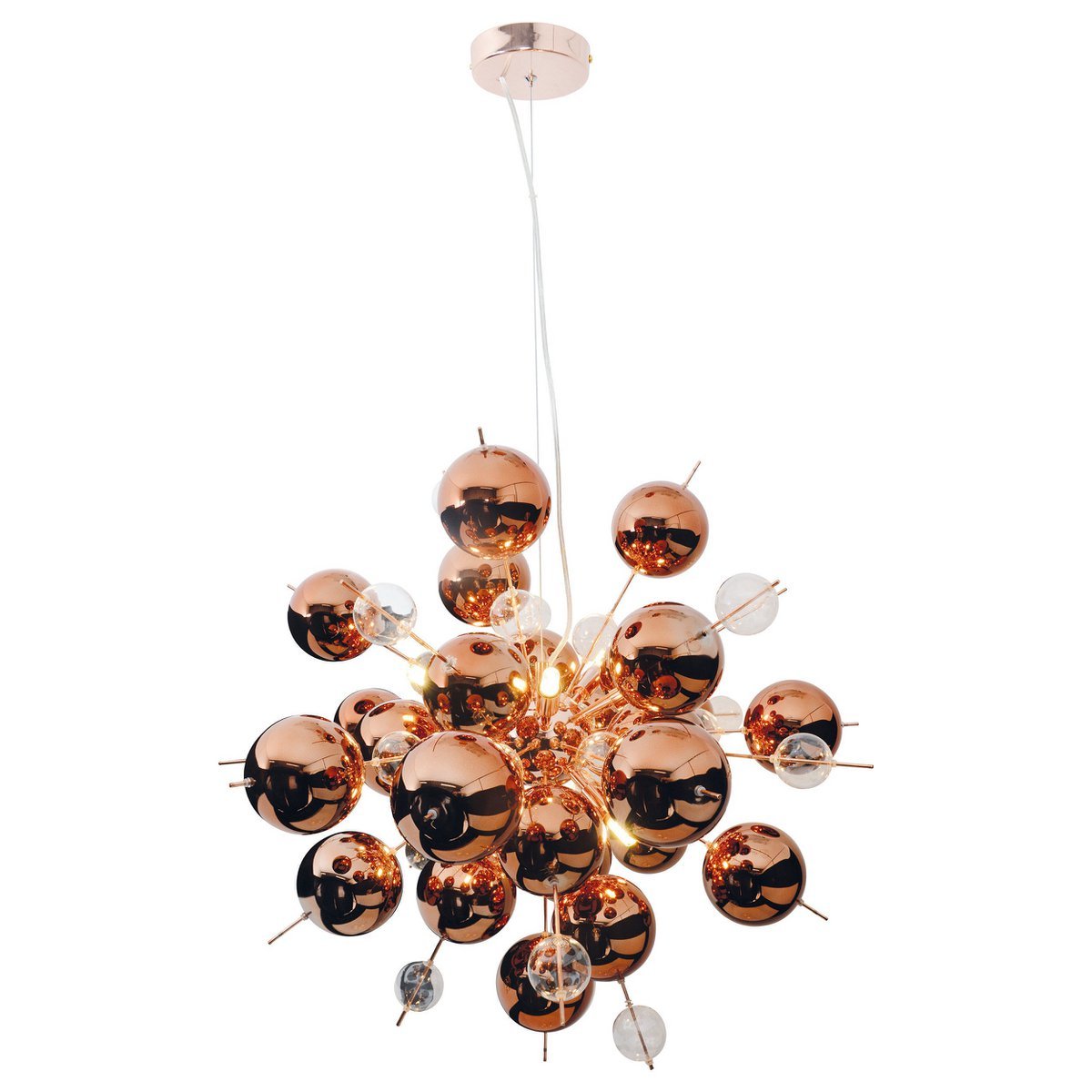 Hanger lamp "explosie" van metaal en glas, G9 - versies, hangende lamp voor eetkamer, woonkamer, gang of kantoor, Øca. 65 cm - OutHome