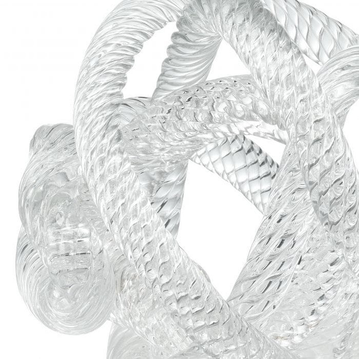 Geknoopte glazen sculptuur M transparant - 15 cm