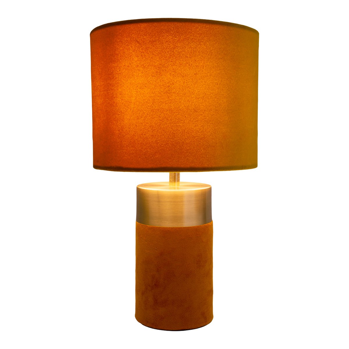 Tafellamp Bordo Goud/Bruin Velours - 32 cm (E14)