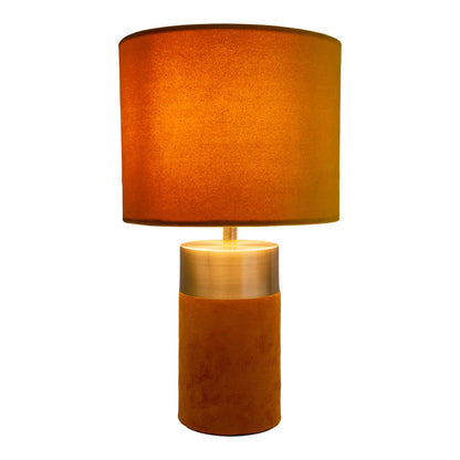 Tafellamp Bordo Goud/Bruin Velours - 32 cm (E14)