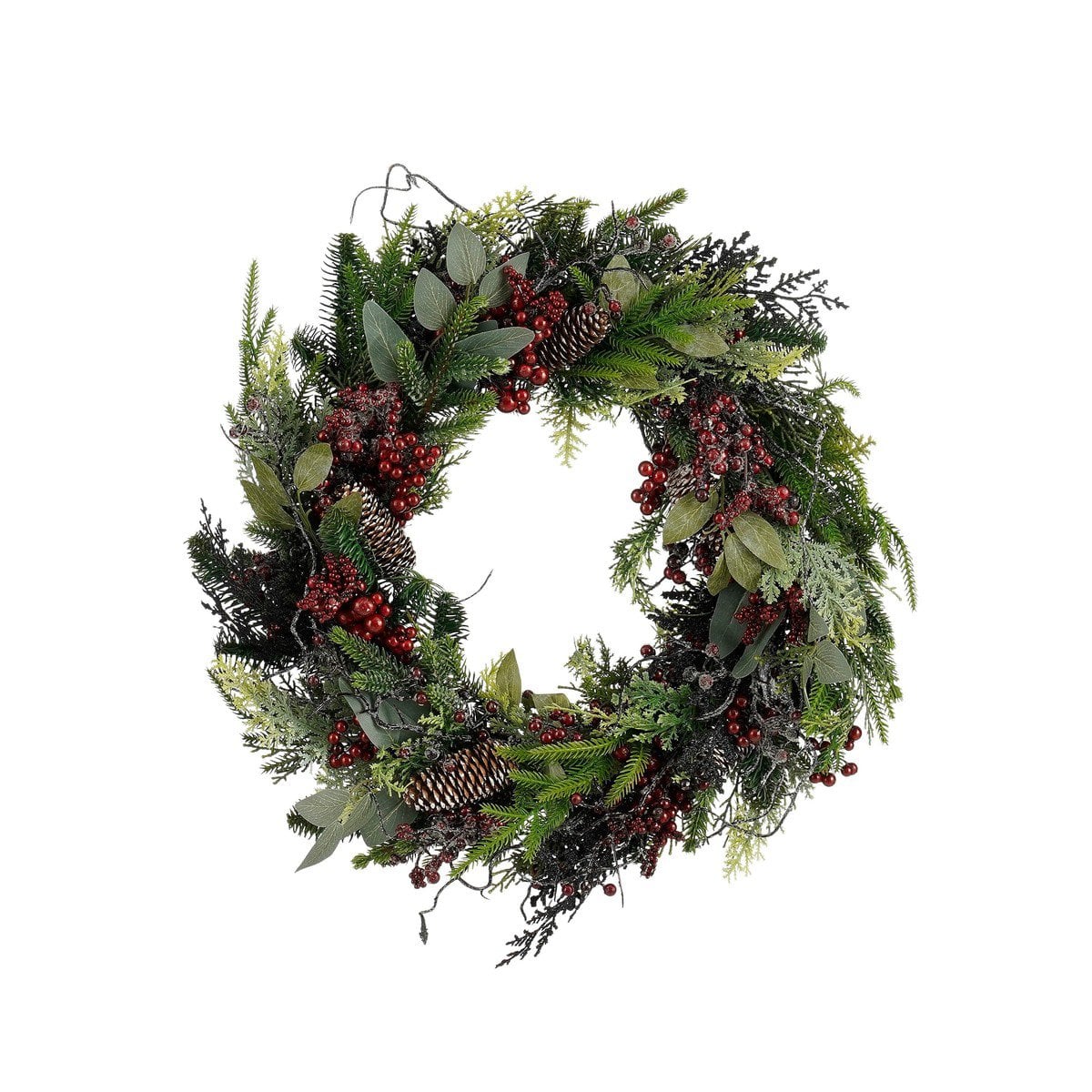 Kerstkrans Bodi Groen/Bordeauxrood - Ø 50 cm
