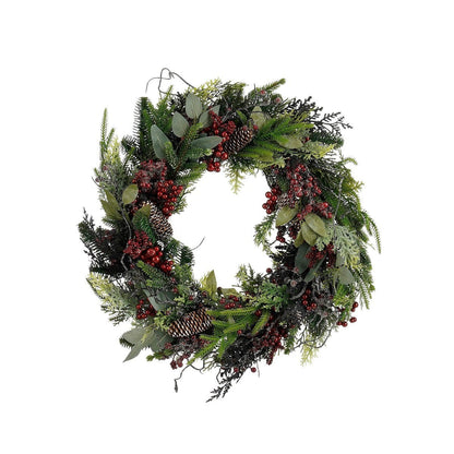 Kerstkrans Bodi Groen/Bordeauxrood - Ø 50 cm