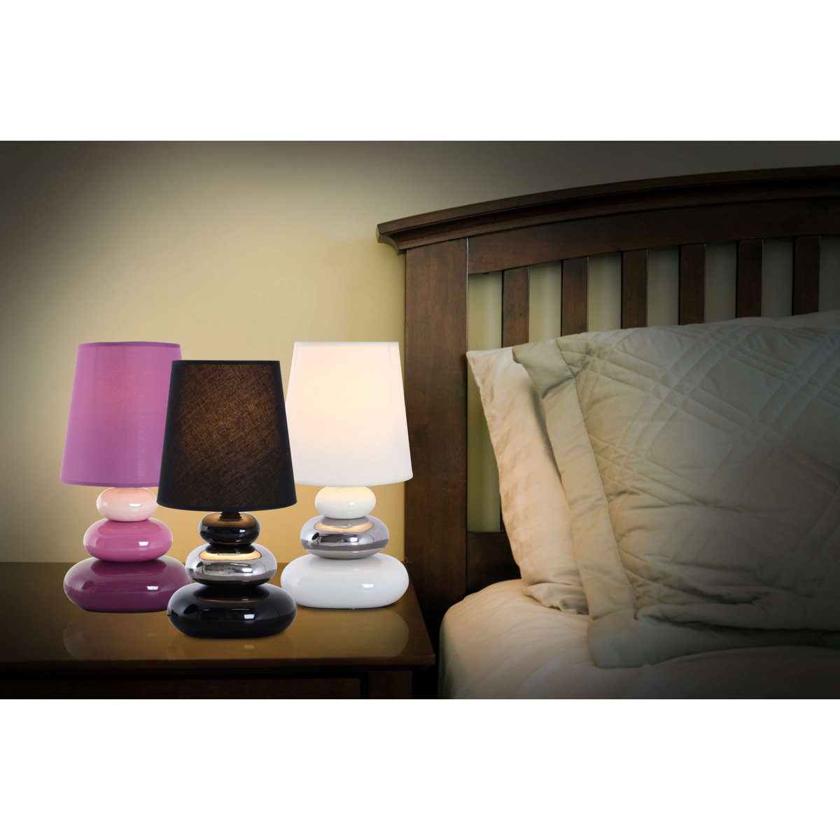 Keramische tafellamp "stoney", tafellamp gemaakt van keramiek, wit, met E14 - versie, tafellamp voor eetkamer, woonkamer, gang of kantoor, of als een bedlamp, 31 cm hoog - OutHome