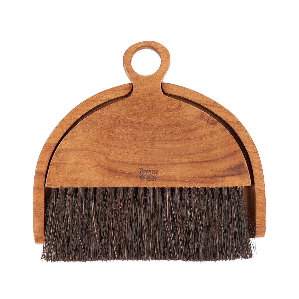 Teakhouten bezem met blik Haya naturel