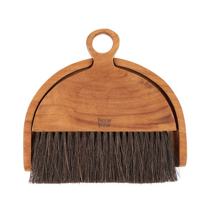 Teakhouten bezem met blik Haya naturel