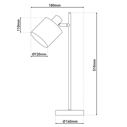 Tafellamp Maron Bruin - 51 cm (E14)