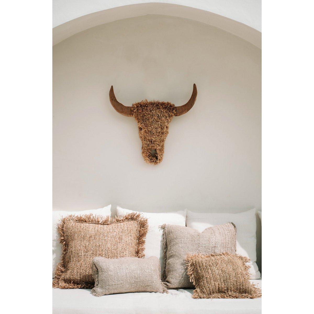 Katoenen kussenhoes beige - 30x50 cm