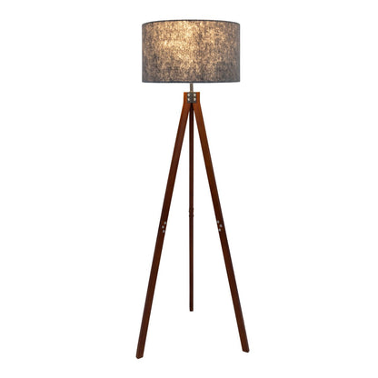 Vloerlamp Filco Hout/Kunststof Bruin/Grijs - 147 cm (E27)