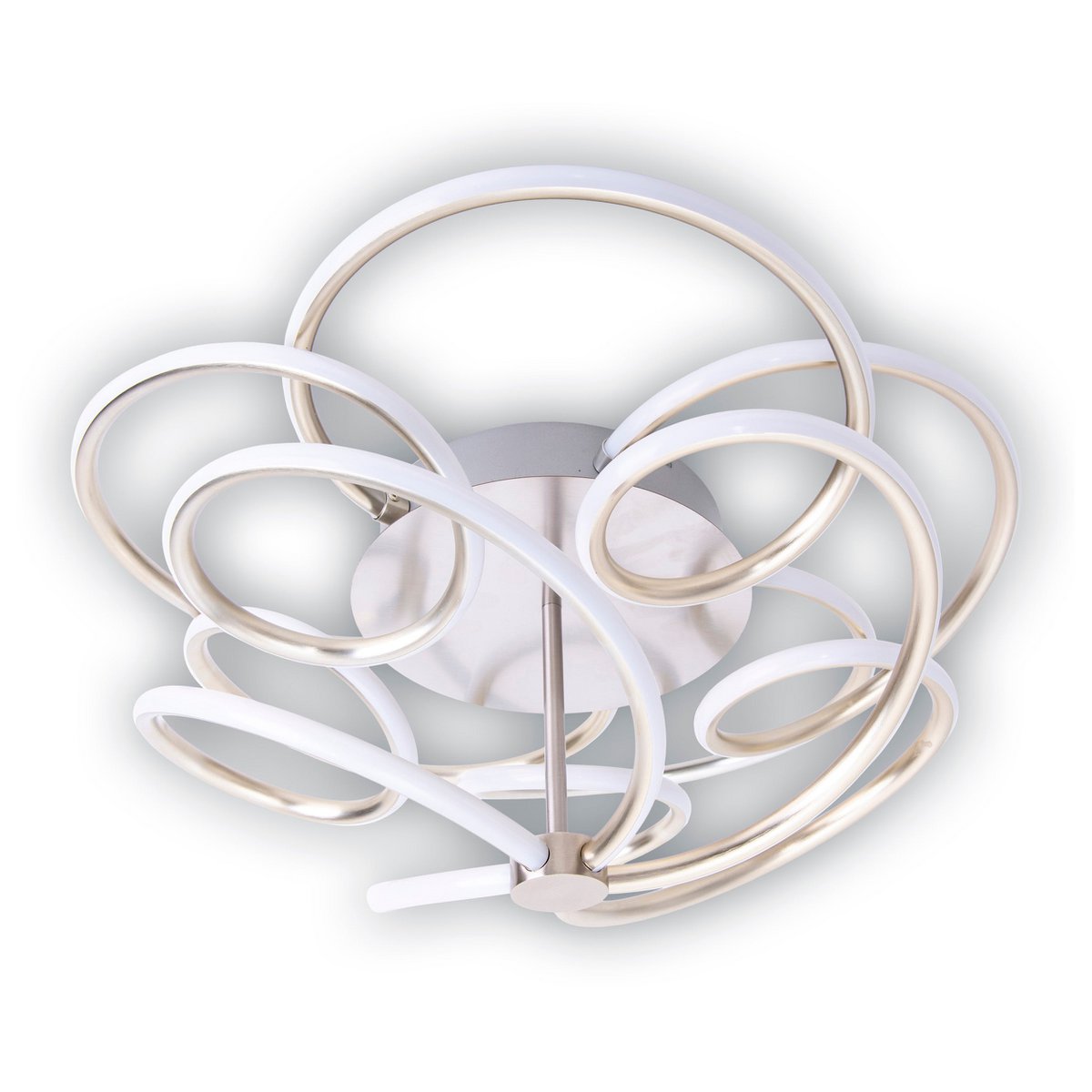 LED Plafondlamp Rizado Nikkel/Satijn - Ø 57 cm