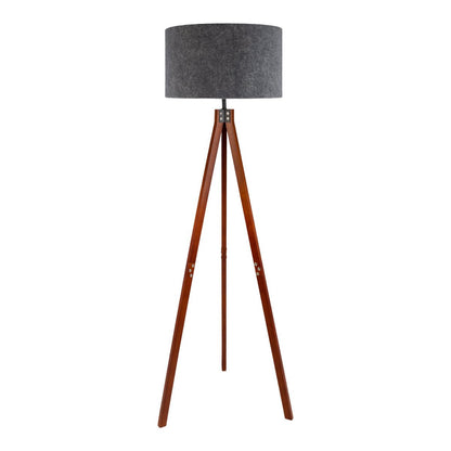 Vloerlamp Filco Hout/Kunststof Bruin/Grijs - 147 cm (E27)