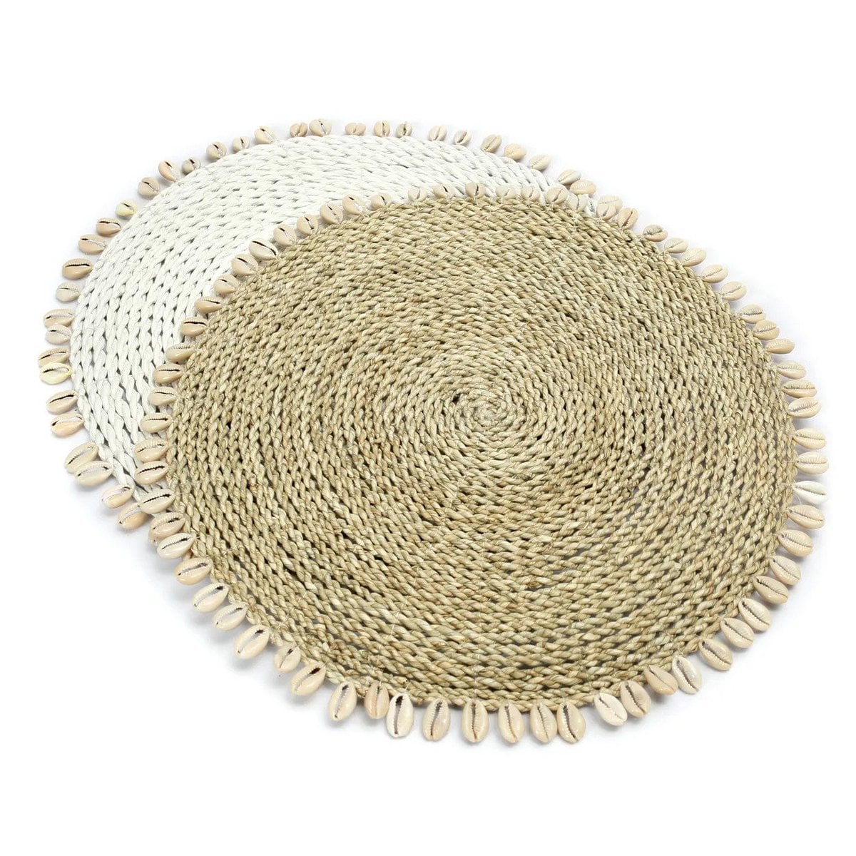 Zeegras placemat Shell wit - 38 cm - OutHome