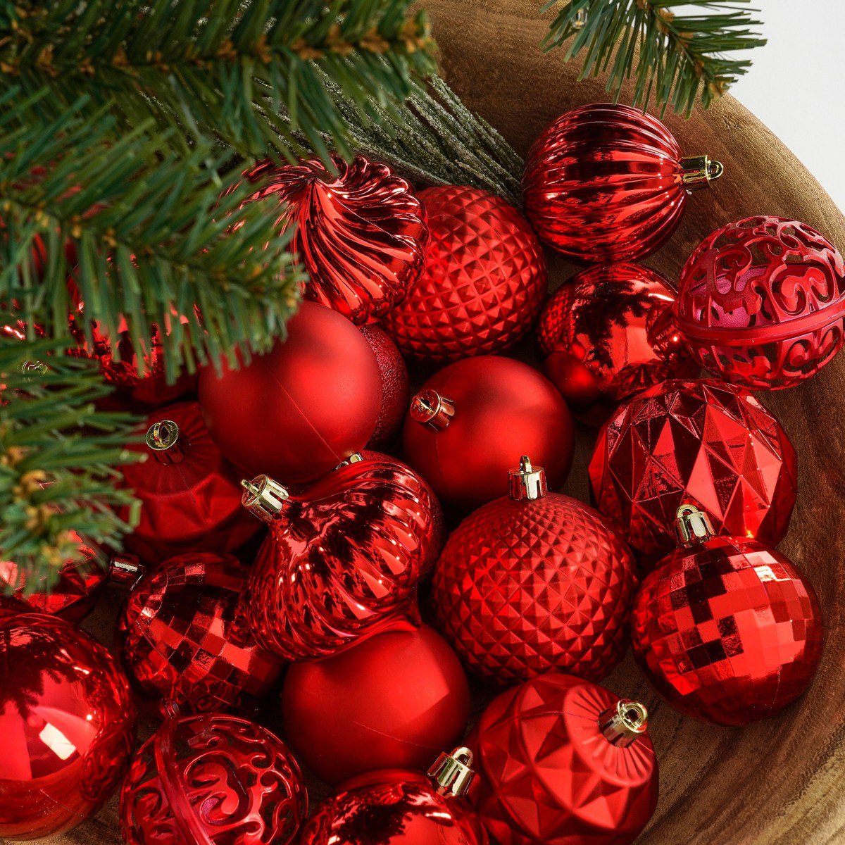 Kerstballen Gerecycled Polystyreen Rood (60 stuks) - Ø 7 cm