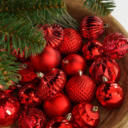 Kerstballen Gerecycled Polystyreen Rood (60 stuks) - Ø 7 cm
