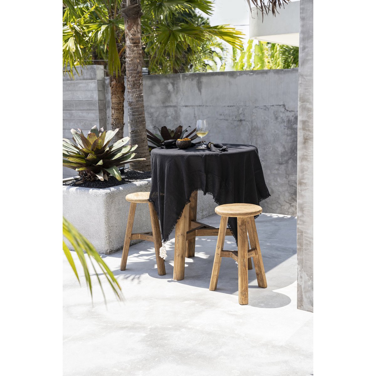 Linnen tafelkleed zwart - 150x150 cm - OutHome