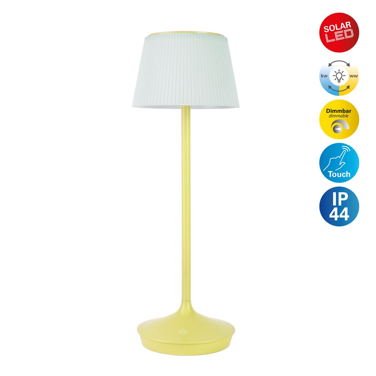 Solar Tafellamp Emmi Geel/Wit - 38 cm (Dimbaar)