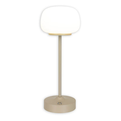 LED Acculamp Pina Beige/Wit Glas - 30 cm
