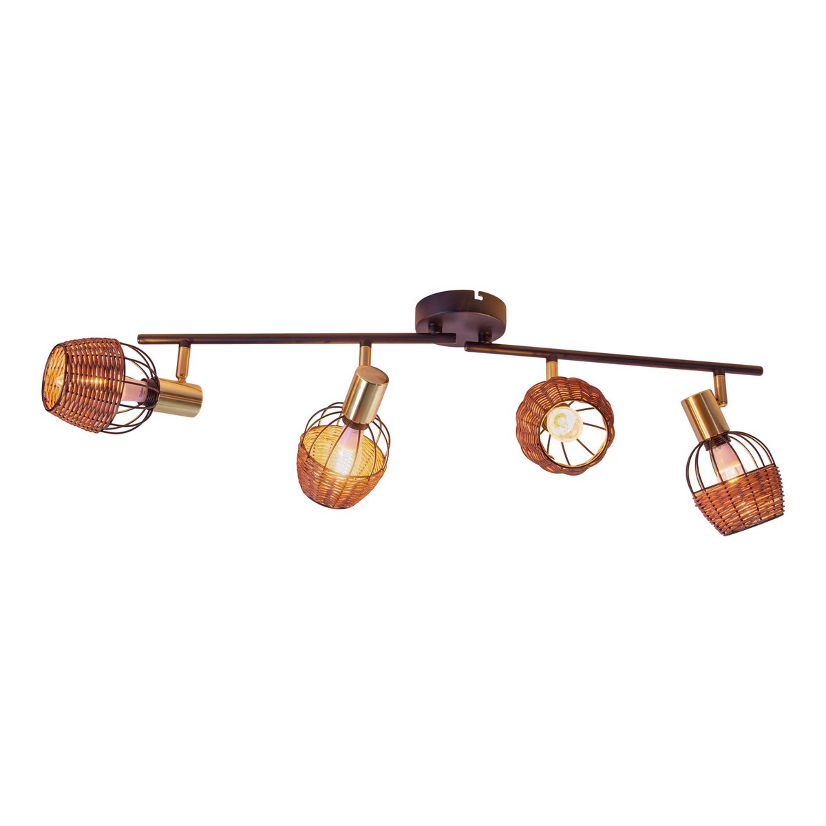 Plafondlamp Corbis 4-Lichts Zwart/Goud - 78 cm (E14)