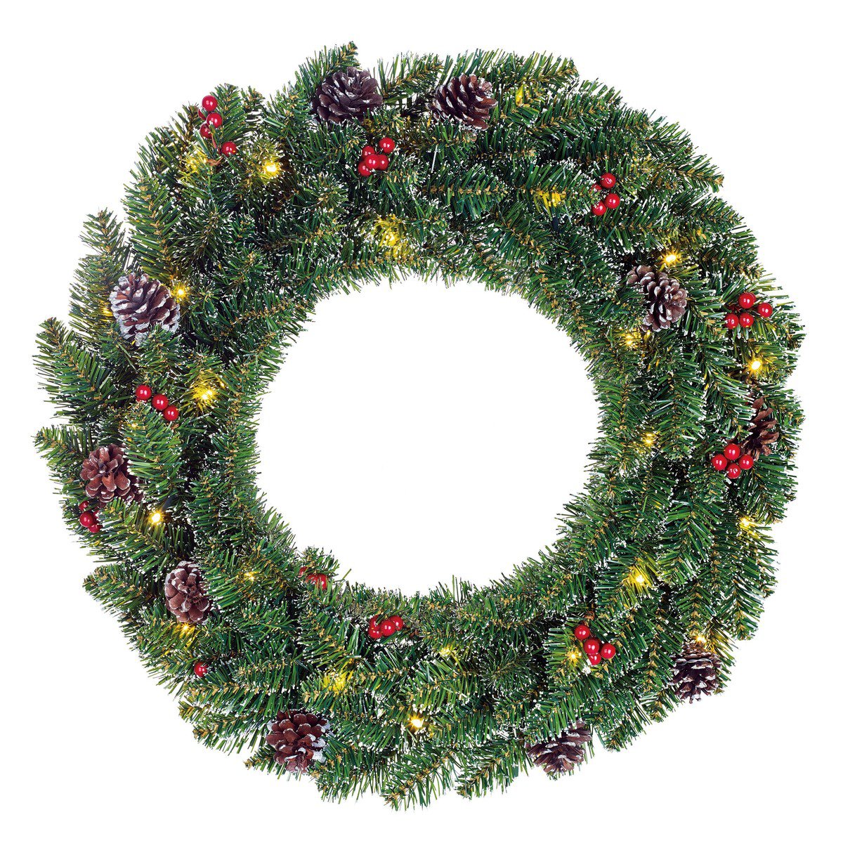 Kerstkrans Creston Verlicht Groen - Ø 60 cm