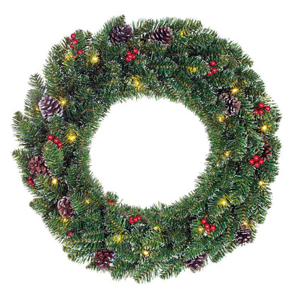 Kerstkrans Creston Verlicht Groen - Ø 60 cm